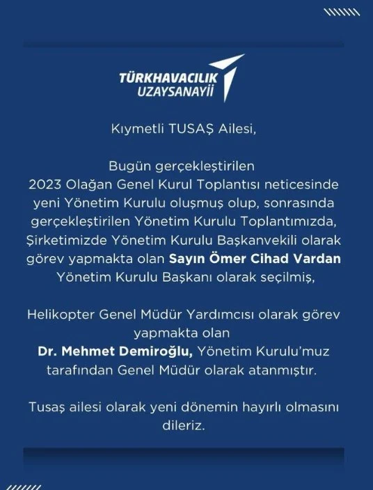 Tusaş Açıklama