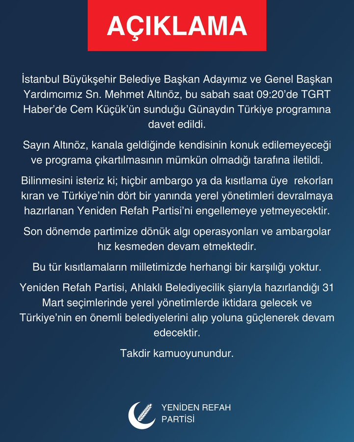 Yeniden Refah Açıklama