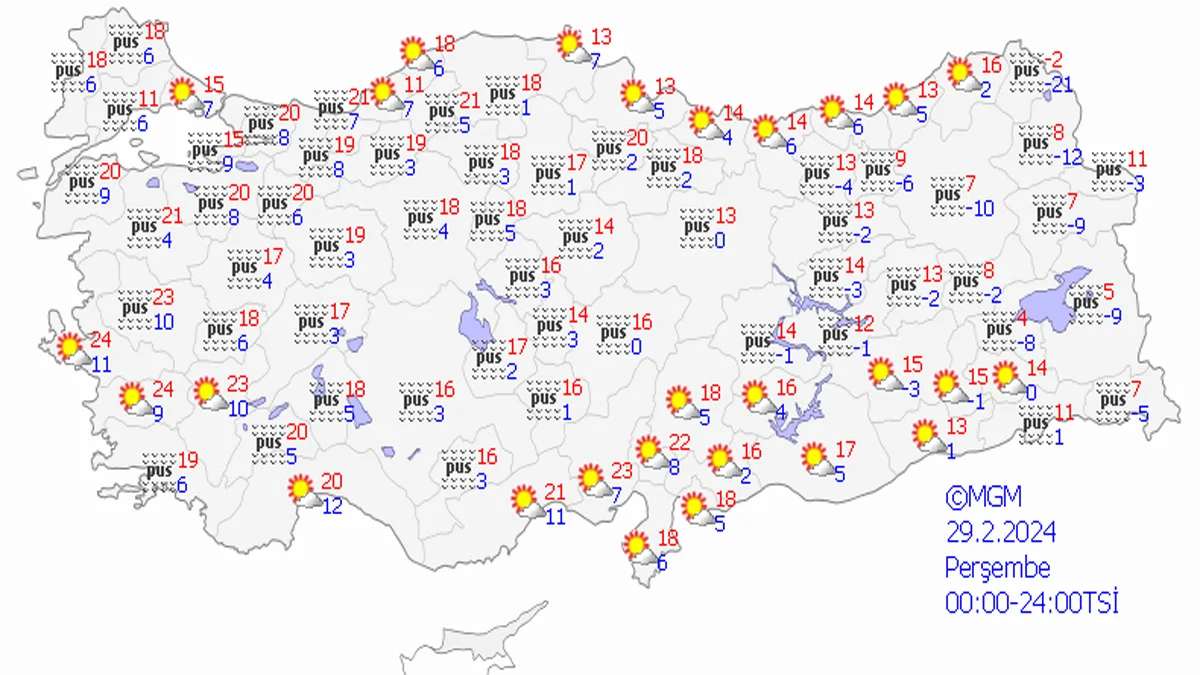 29Şubatperşembehavadurumu