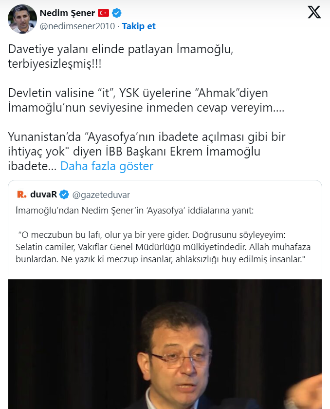 nedimsener-imamoğlu-eleştirisi