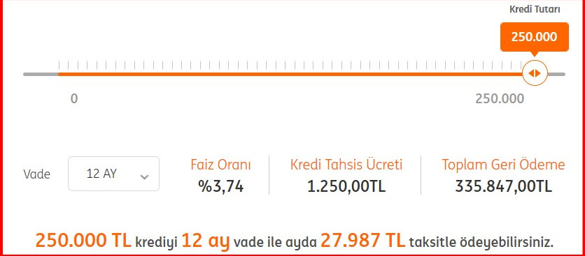 67285108f1093 ing ihtiyac kredisi 250 bin taksit tablosu