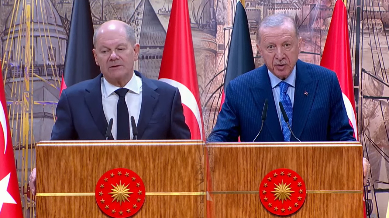 Cumhurbaşkanı Erdoğan ve Almanya Başkanı Scholz'dan açıklamalar