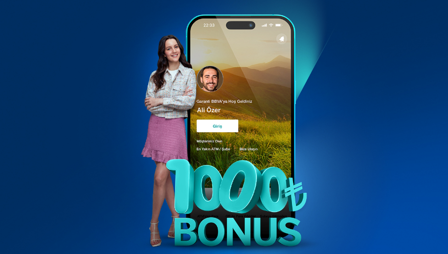 Garanti Bankası 1.000 TL harcamaya 1.000 TL bonus veriyor!