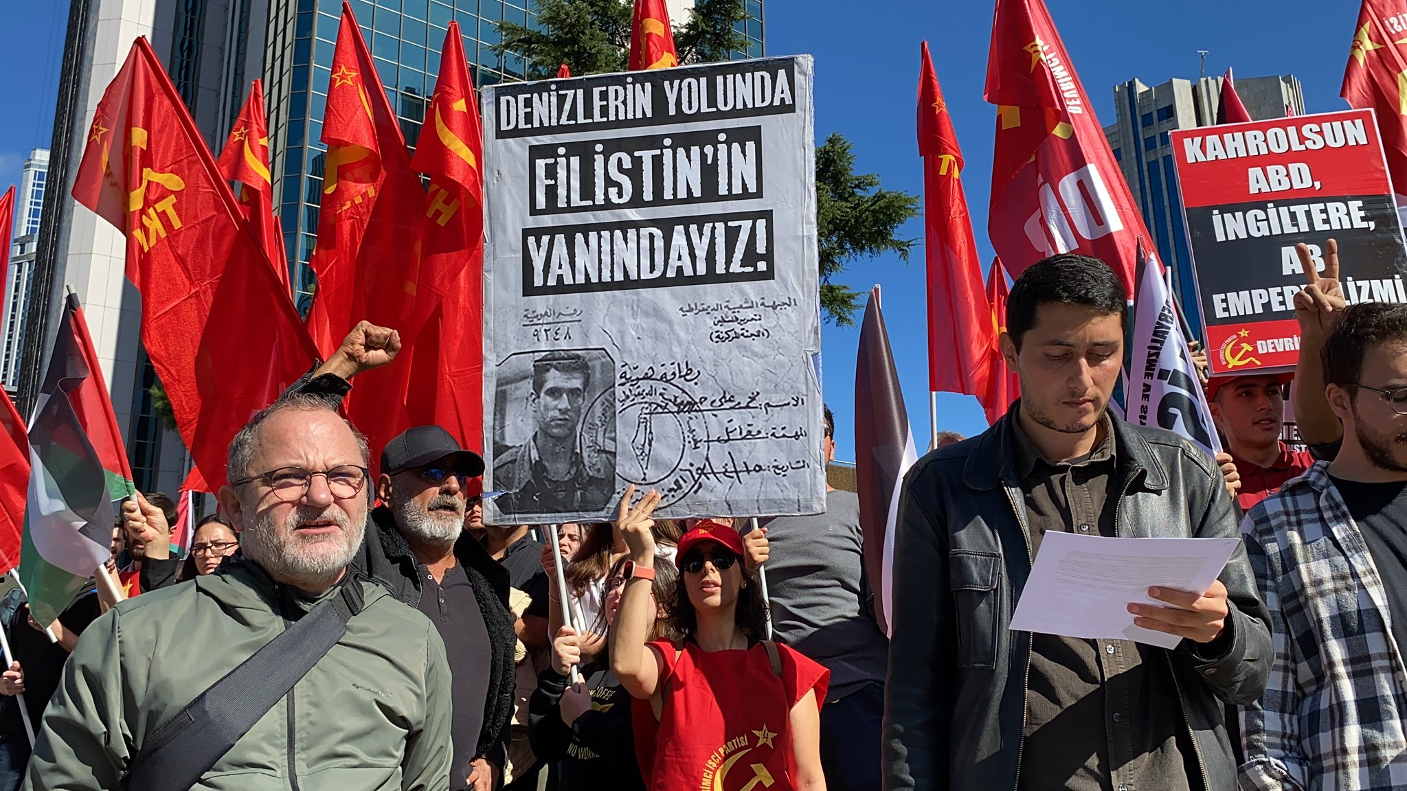 Komünistlerden İsrail Konsolosluğu önünde eylem: Filistin'in yanındayız