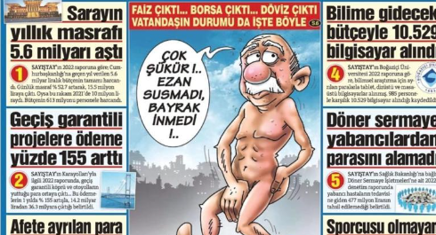 Sözcü Gazetesi'nden skandal manşet! ''Çok şükür ezan susmadı, bayrak inmedi''