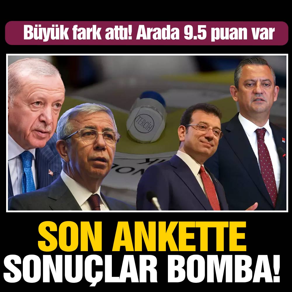 Son ankette sonuçlar bomba! Birinci aday 9.5 puan fark attı